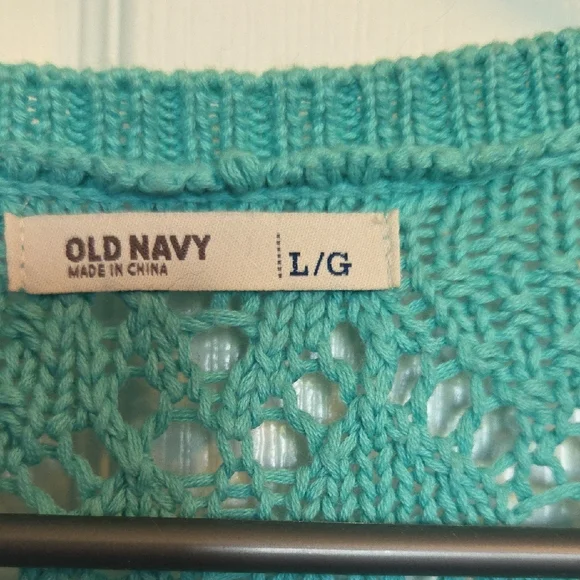 Old Navy Teal Open-Knit Shrug - Picture 2 of 4